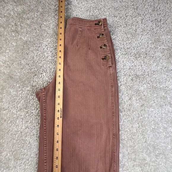 Free People Clean Mod Utility High Waist Wide Leg Crop Pant Mauve Pink - Picture 7 of 8